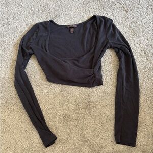 Victoria's Secret Gray Cross Crop Top